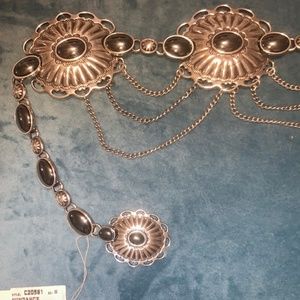 Silver Sundance Belt with Gray stones